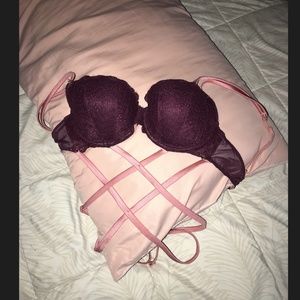 Pink/Victoria Secret lace push-up bra